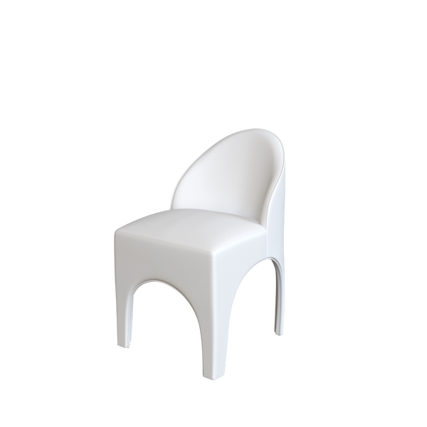 White modern chair from Coley Home showcasing sleek design.