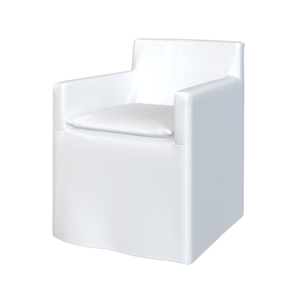 White modern chair by Coley Home, featuring sleek design and comfortable seating.
