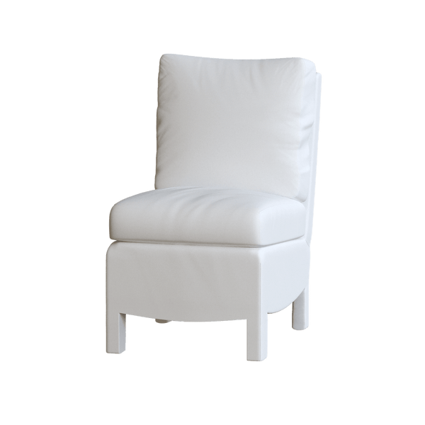 Coley Home slipper chair with white upholstery, showcasing modern design and comfort.
