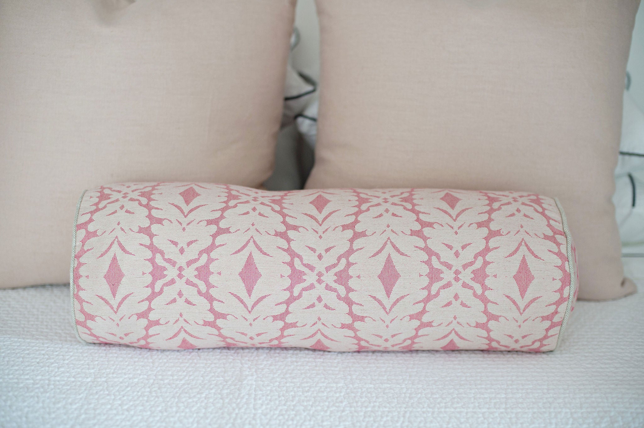 Pink Grey Dogflower Pillow, lumbar – Collyer's Mansion