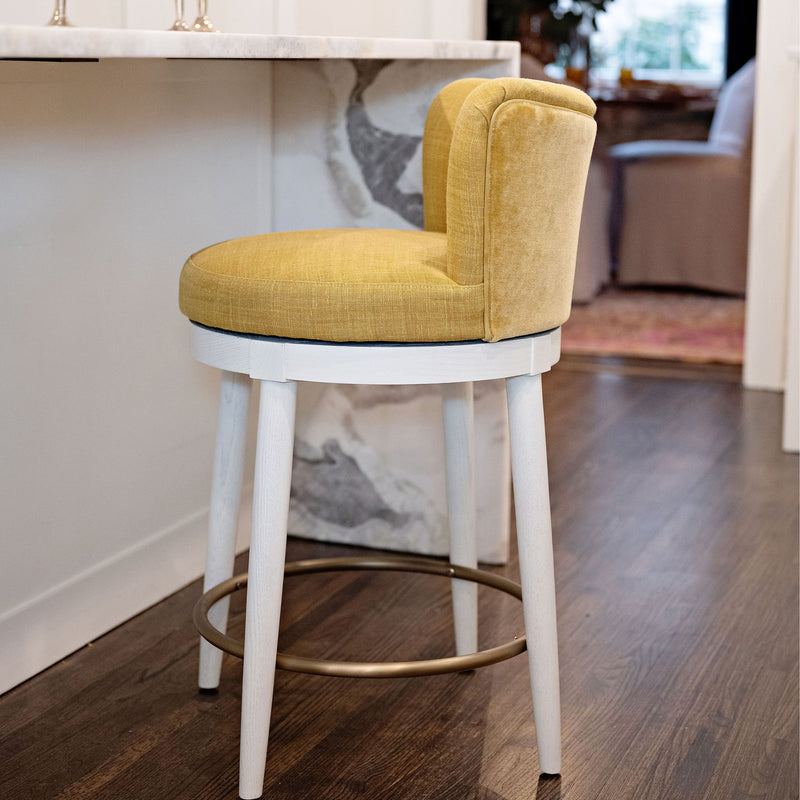 Custom Upholstered Counter Stool with Back– Coley Home