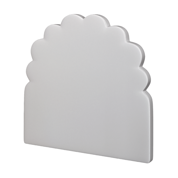 Scalloped headboard in white from Coley Home. Elegant and stylish bedroom furniture piece.