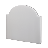 Upholstered headboard from Coley Home.com in light gray fabric, featuring an elegant arched design.
