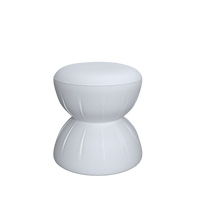 Coley Home white hourglass stool, modern and elegant design for contemporary interiors.