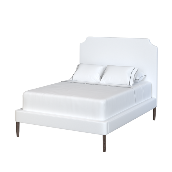 Coley Home stylish bed with white upholstered headboard and elegant design.