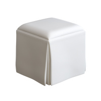 Coley Home upholstered cube ottoman in white fabric.