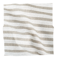Coley Home beige and white striped fabric swatch for upholstery.