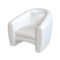 Coley Home modern white armchair with sleek design.