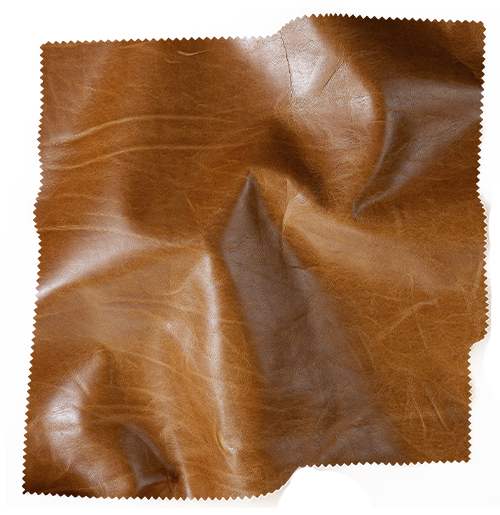 Rich brown leather fabric swatch from Coley Home.