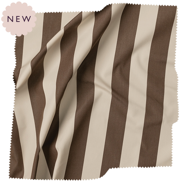Cabana Stripe, Chocolate Cut Yardage