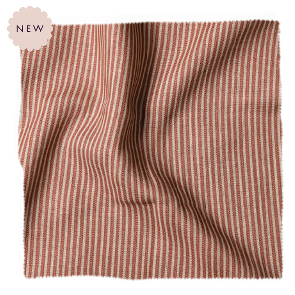 Pinstripe, Coral Pink Cut Yardage