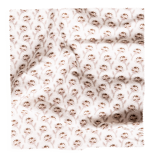 Coley Home fabric swatch featuring a delicate floral pattern in soft beige tones.