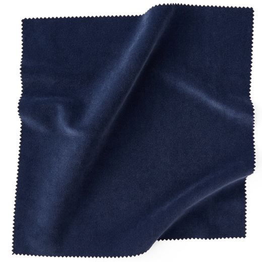 Navy velvet fabric swatch from Coley Home, showcasing luxurious texture and rich color.
