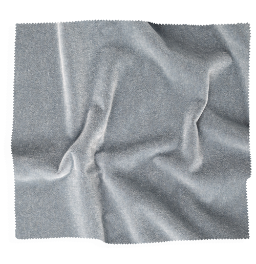 Gray fabric swatch from Coley Home, showing soft texture and elegant drape.