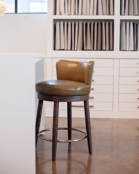Custom Upholstered Counter Stool with Back – Coley Home