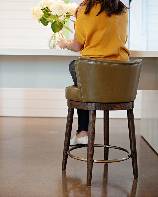 Custom Upholstered Counter Stool with Back – Coley Home