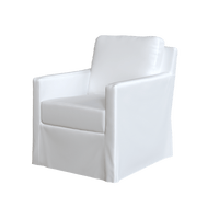 White Coley Home chair with sleek design and comfortable cushions.