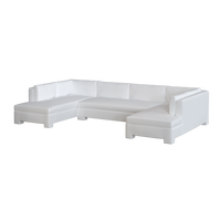 Coley Home sectional sofa in white fabric, modern design.