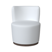 Coley Home swivel chair in white fabric, perfect for modern living room seating.