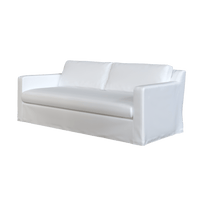 White sofa from Coley Home, featuring sleek design and comfortable cushions. Perfect for modern living spaces.