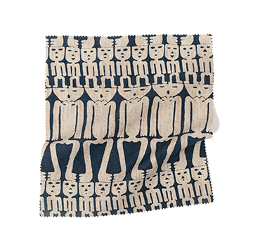 Coley Home fabric swatch with navy and beige abstract pattern design.