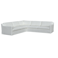 Coley Home corner sectional sofa in white fabric.
