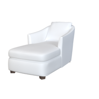 Coley Home white upholstered chair with wooden legs.