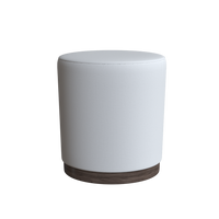 White upholstered swivel drum from Coley Home.
