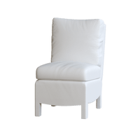 Coley Home slipper chair with white upholstery, showcasing modern design and comfort.