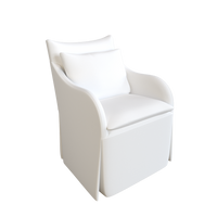 Coley Home chair with white upholstery, featuring elegant design and comfort.